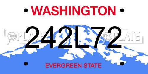 242L72 Washington License Plate