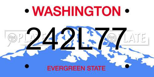 242L77 Washington License Plate