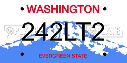 242LT2 Washington License Plate