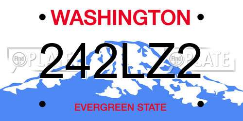 242LZ2 Washington License Plate