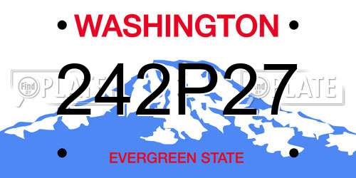 242P27 Washington License Plate