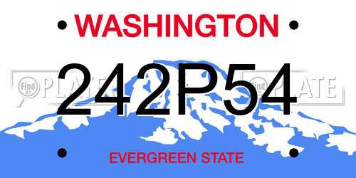 242P54 Washington License Plate