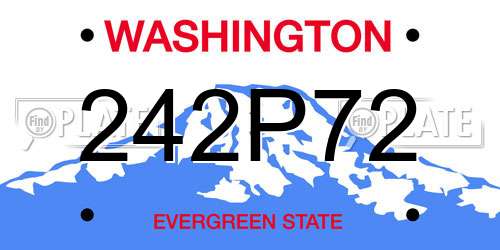 242P72 Washington License Plate