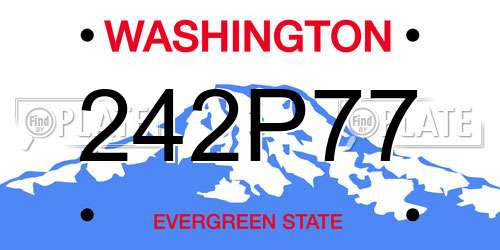 242P77 Washington License Plate