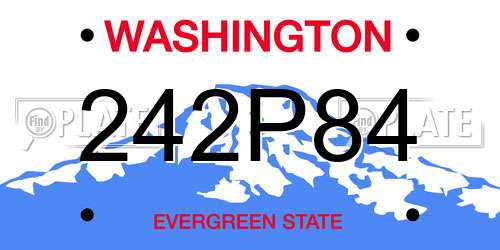 242P84 Washington License Plate