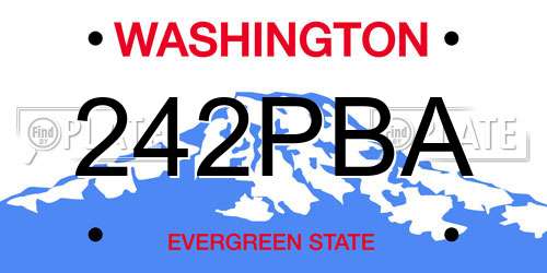 242PBA Washington License Plate