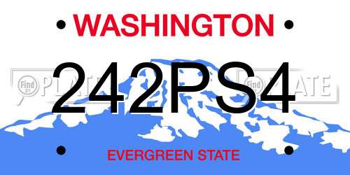 242PS4 Washington License Plate