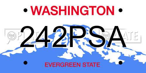 242PSA Washington License Plate