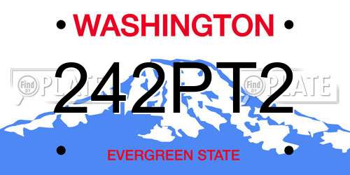 242PT2 Washington License Plate