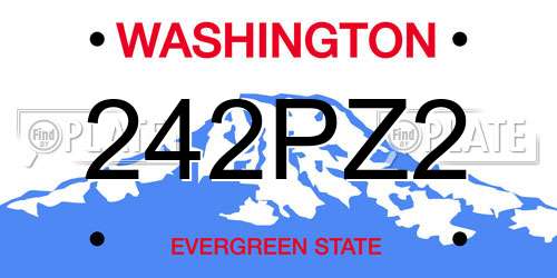 242PZ2 Washington License Plate