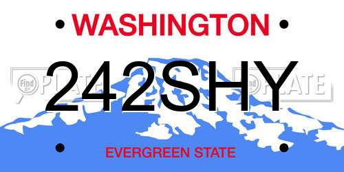242SHY Washington License Plate