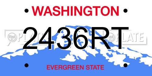 2436RT Washington License Plate