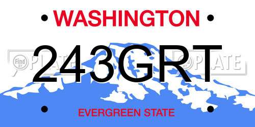 243GRT Washington License Plate