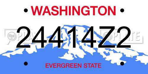 24414Z2 Washington License Plate