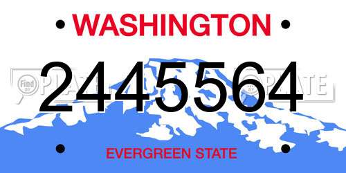 2445564 Washington License Plate