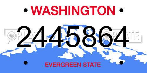 2445864 Washington License Plate