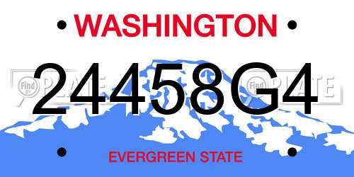 24458G4 Washington License Plate