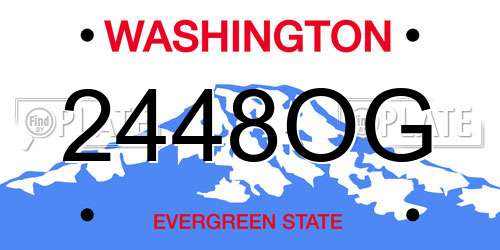 2448OG Washington License Plate