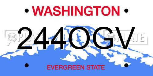 244OGV Washington License Plate