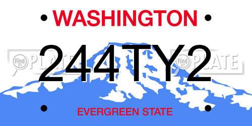 244TY2 Washington License Plate
