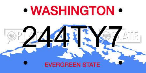 244TY7 Washington License Plate