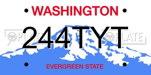 244TYT Washington License Plate