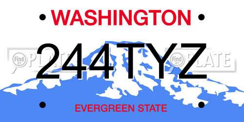 244TYZ Washington License Plate