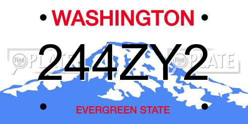 244ZY2 Washington License Plate