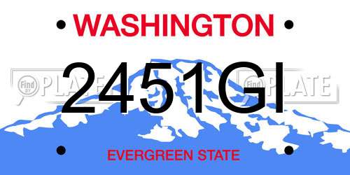 2451GI Washington License Plate