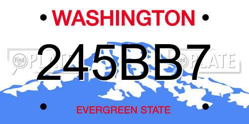 245BB7 Washington License Plate