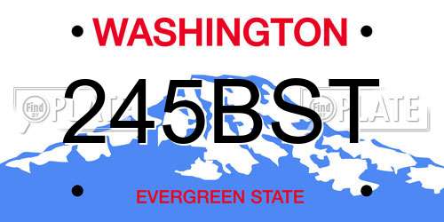 245BST Washington License Plate