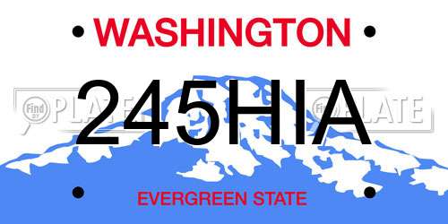 245HIA Washington License Plate