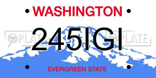245IGI Washington License Plate