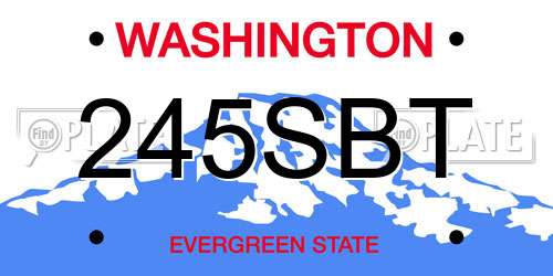 245SBT Washington License Plate