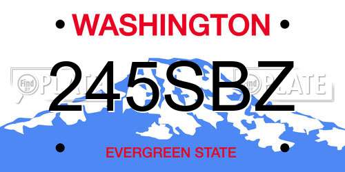 245SBZ Washington License Plate