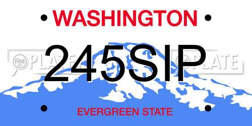 245SIP Washington License Plate