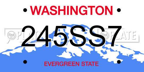 245SS7 Washington License Plate