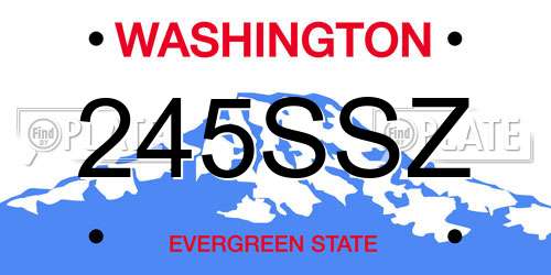 245SSZ Washington License Plate