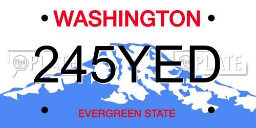 245YED Washington License Plate