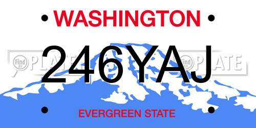246YAJ Washington License Plate