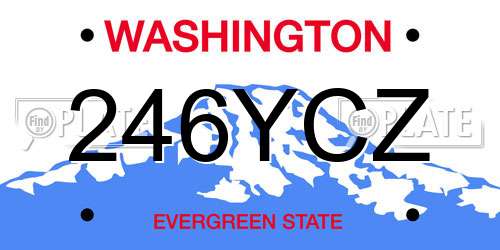 246YCZ Washington License Plate