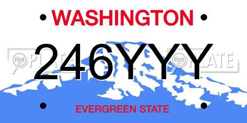 246YYY Washington License Plate