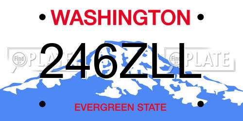 246ZLL Washington License Plate