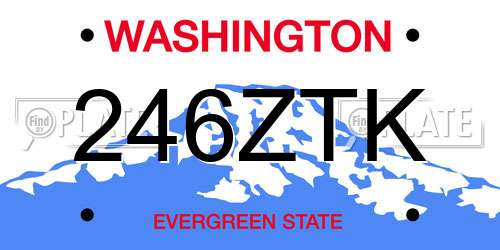 246ZTK Washington License Plate