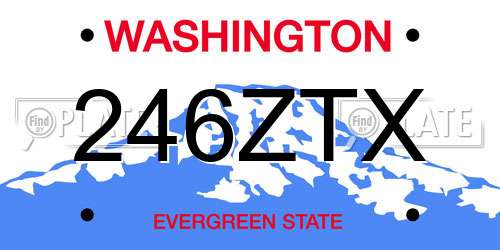 246ZTX Washington License Plate