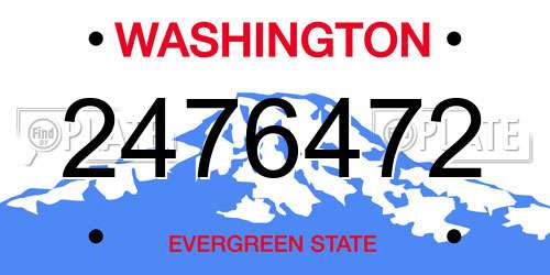 2476472 Washington License Plate