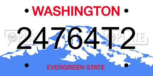 24764T2 Washington License Plate