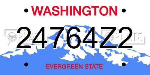 24764Z2 Washington License Plate