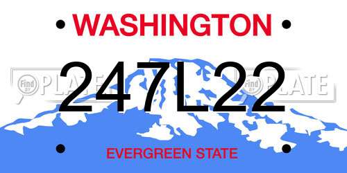 247L22 Washington License Plate