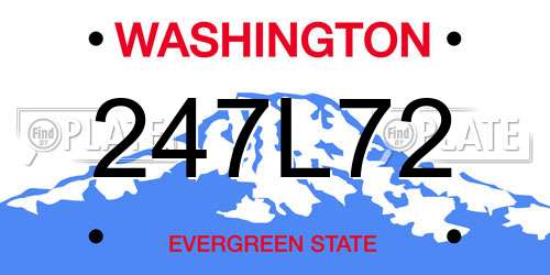 247L72 Washington License Plate